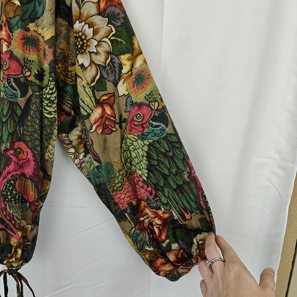 Johnny Was Parrot Cosima Blouse Multicolor Floral Size Small - Picture 7 of 15